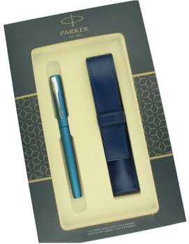 Zestaw Prezentowy Parker Pióro wieczne Vector XL Teal i skórzane etui S0820010 turkus. Zestaw z piórem i etui na prezent (3).jpg